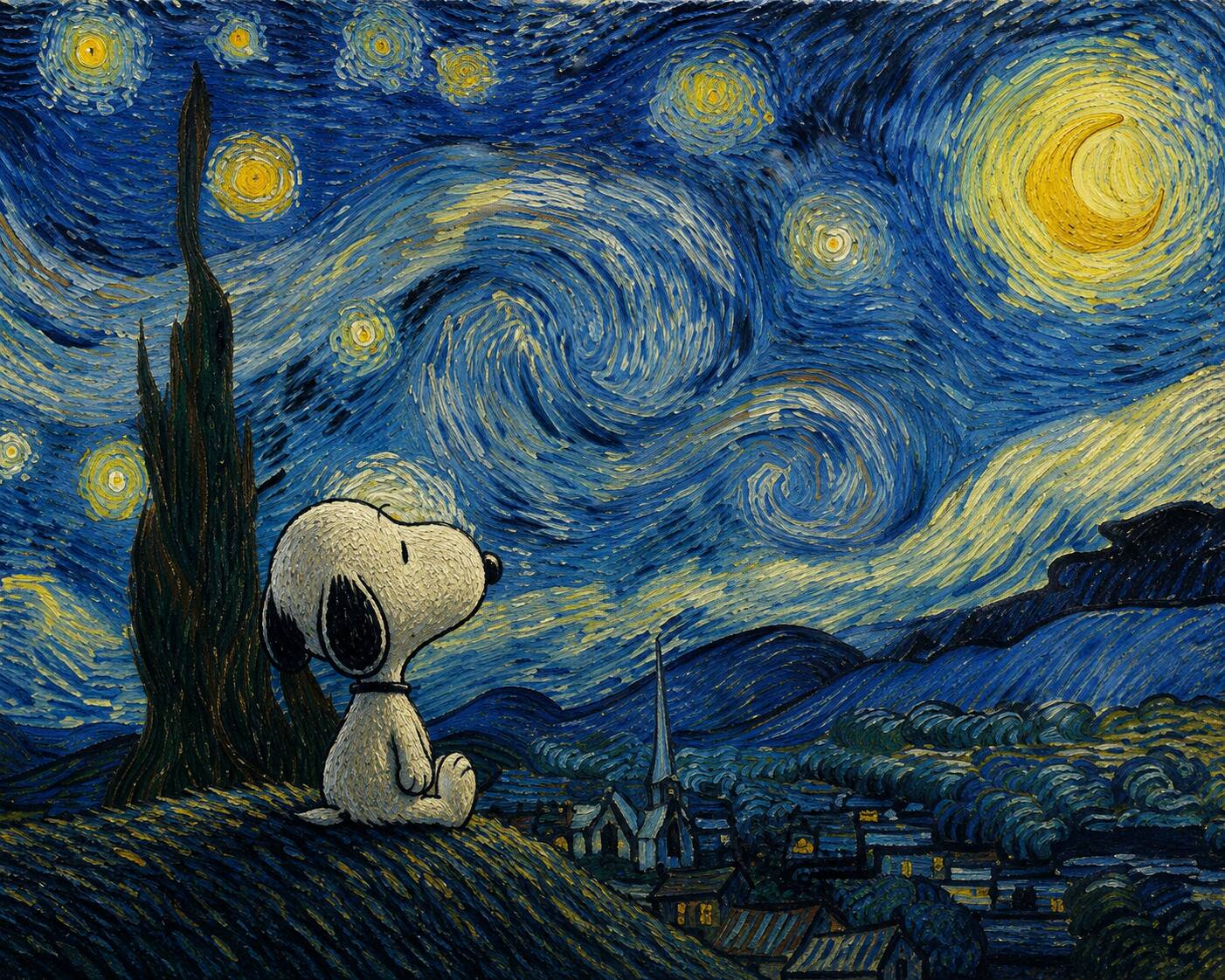 Snoopy pfp Profile Picture Stargazing Under Starry Night Sky