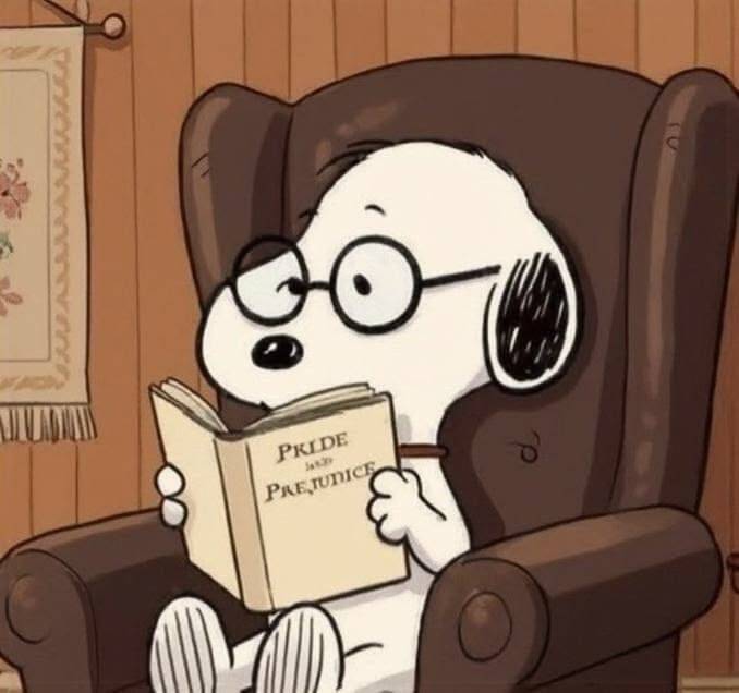 Snoopy pfp Profile Picture Reading Pride and Prejudice