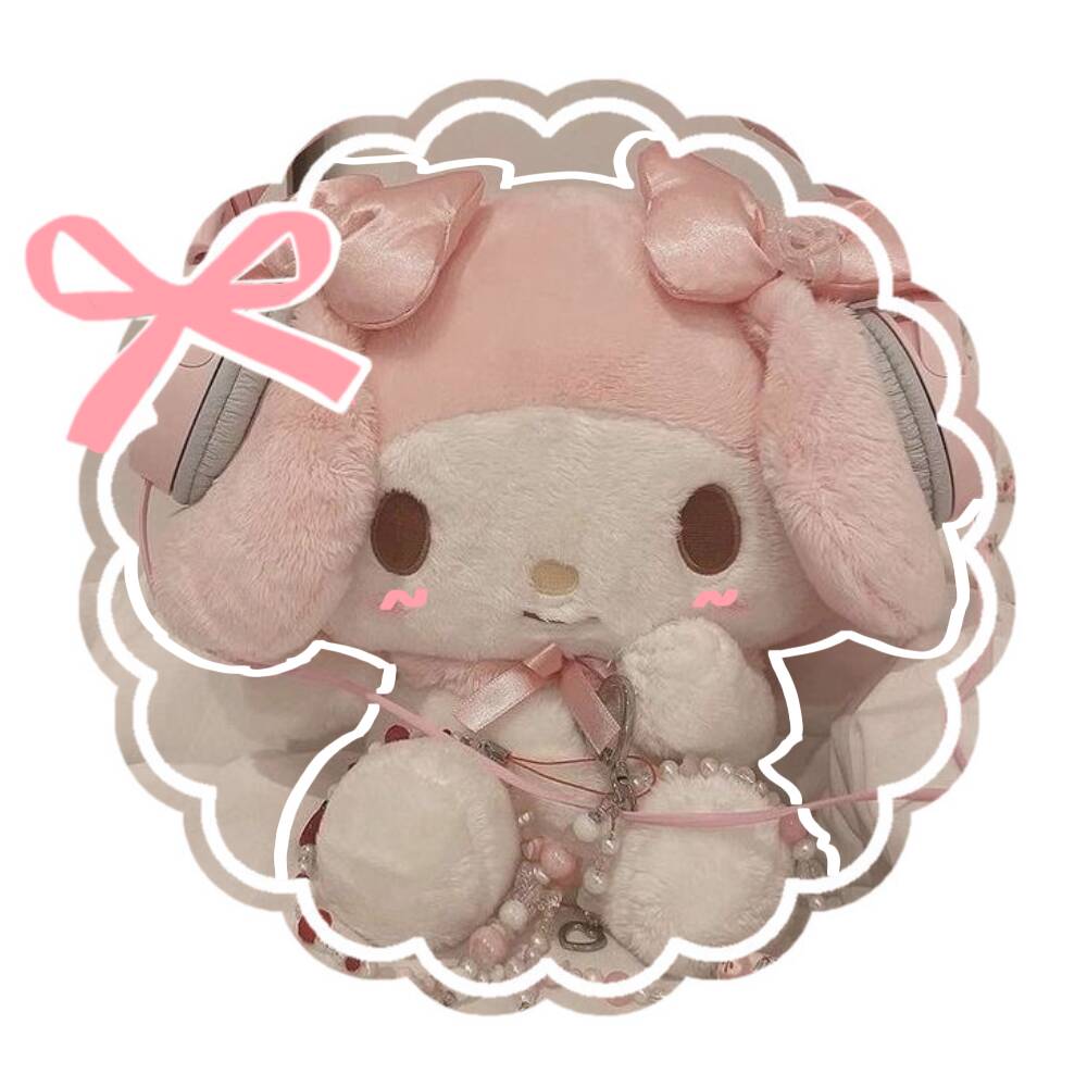 My Melody pfp Profile Picture Cute Plush Bunny with Headphones