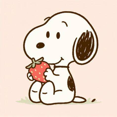 Snoopy pfp Profile Picture Cute Strawberry Snack