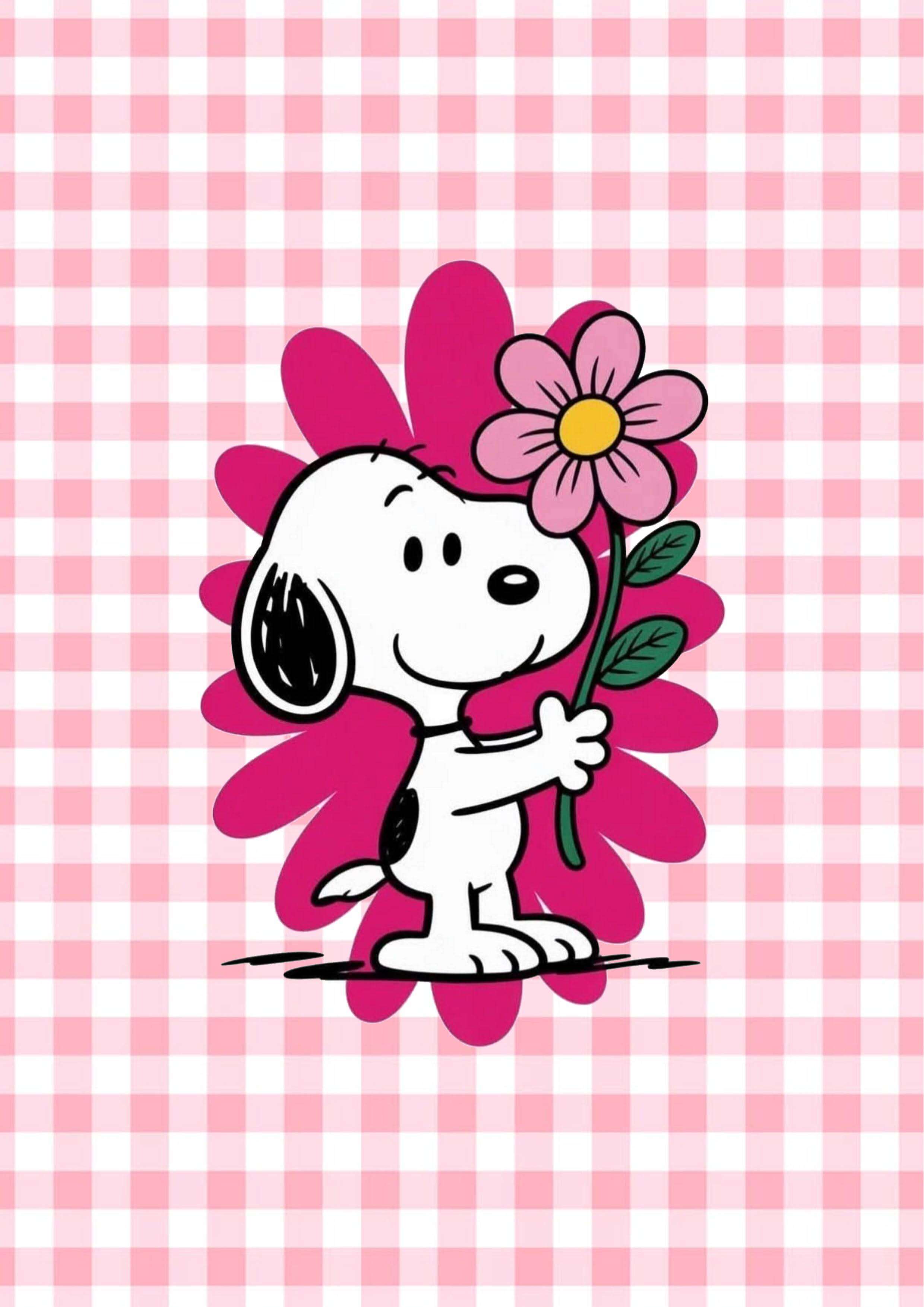 Snoopy pfp Profile Picture Holding a Flower