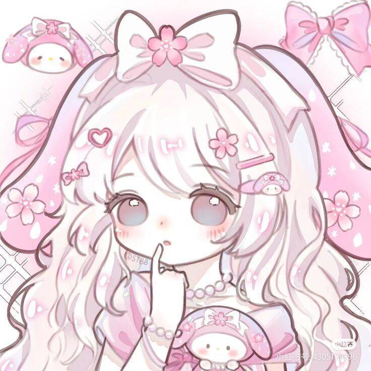 My Melody pfp Profile Picture Cute Kawaii Girl with Pink Bow