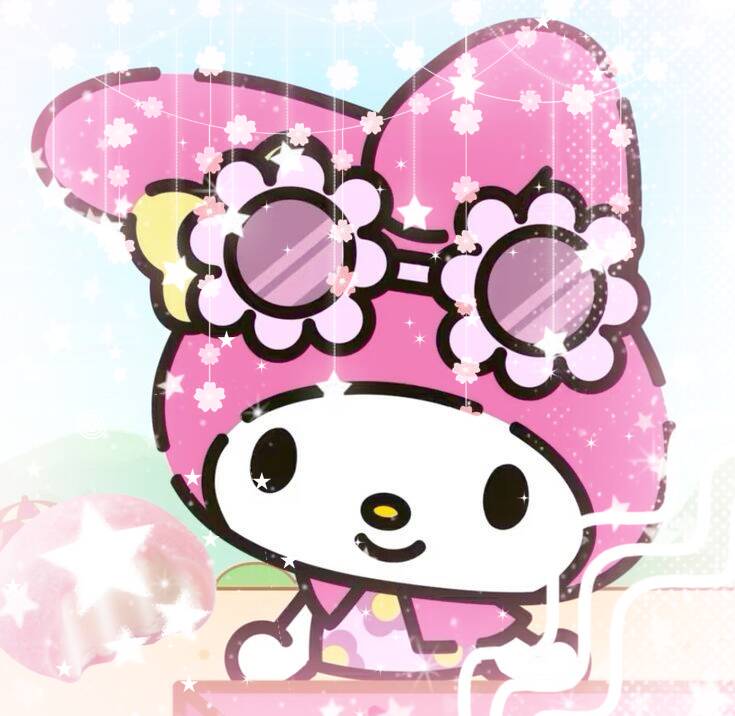 My Melody pfp Profile Picture Cute Pink Glasses Floral Style
