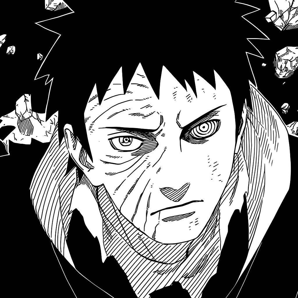 Obito pfp Profile Picture Black and White Manga Style