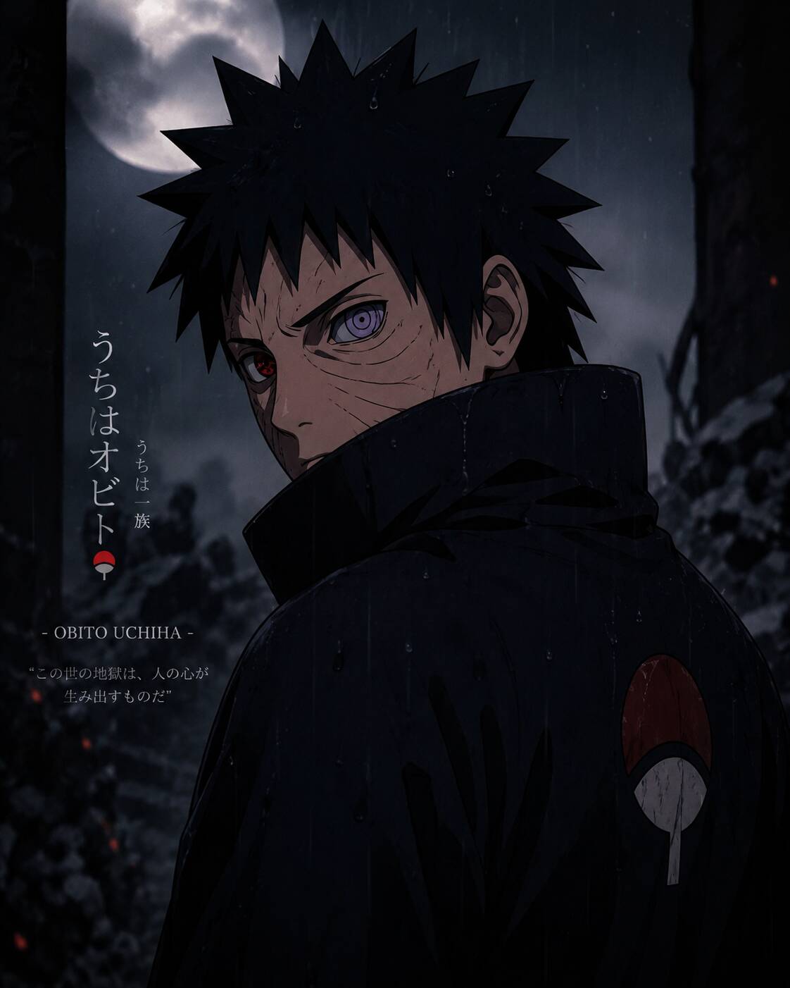 Obito pfp Profile Picture Uchiha with Moonlit Background