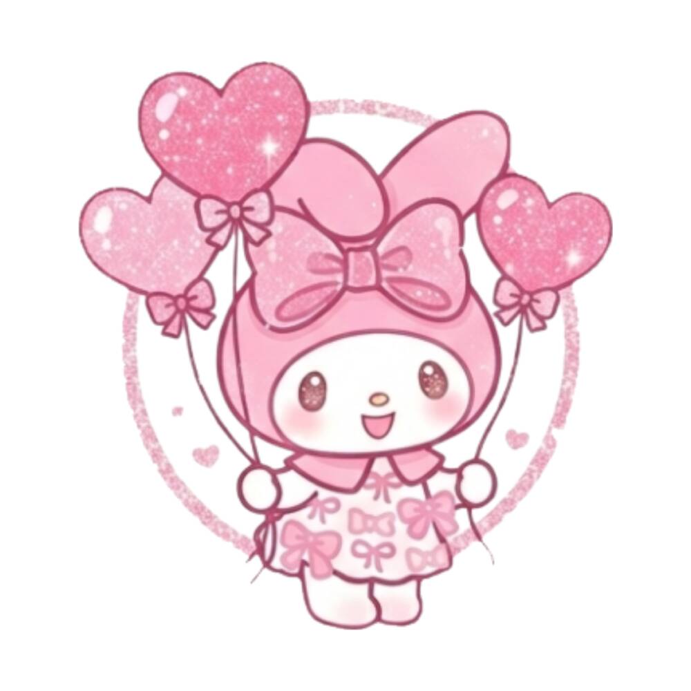 My Melody pfp Profile Picture Holding Heart Balloons Cute Pink