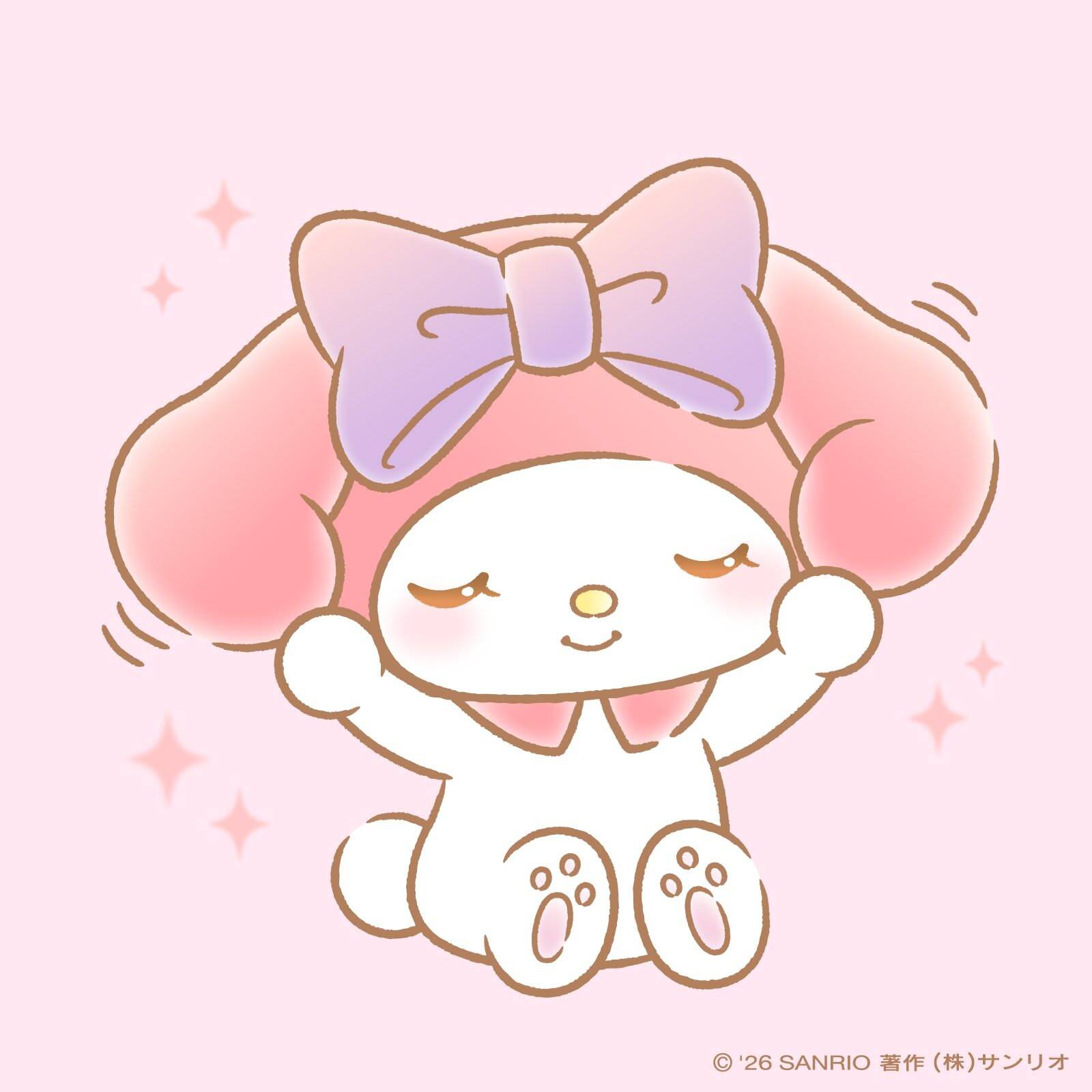 My Melody pfp Profile Picture Cute Pink Bow Happy Expression