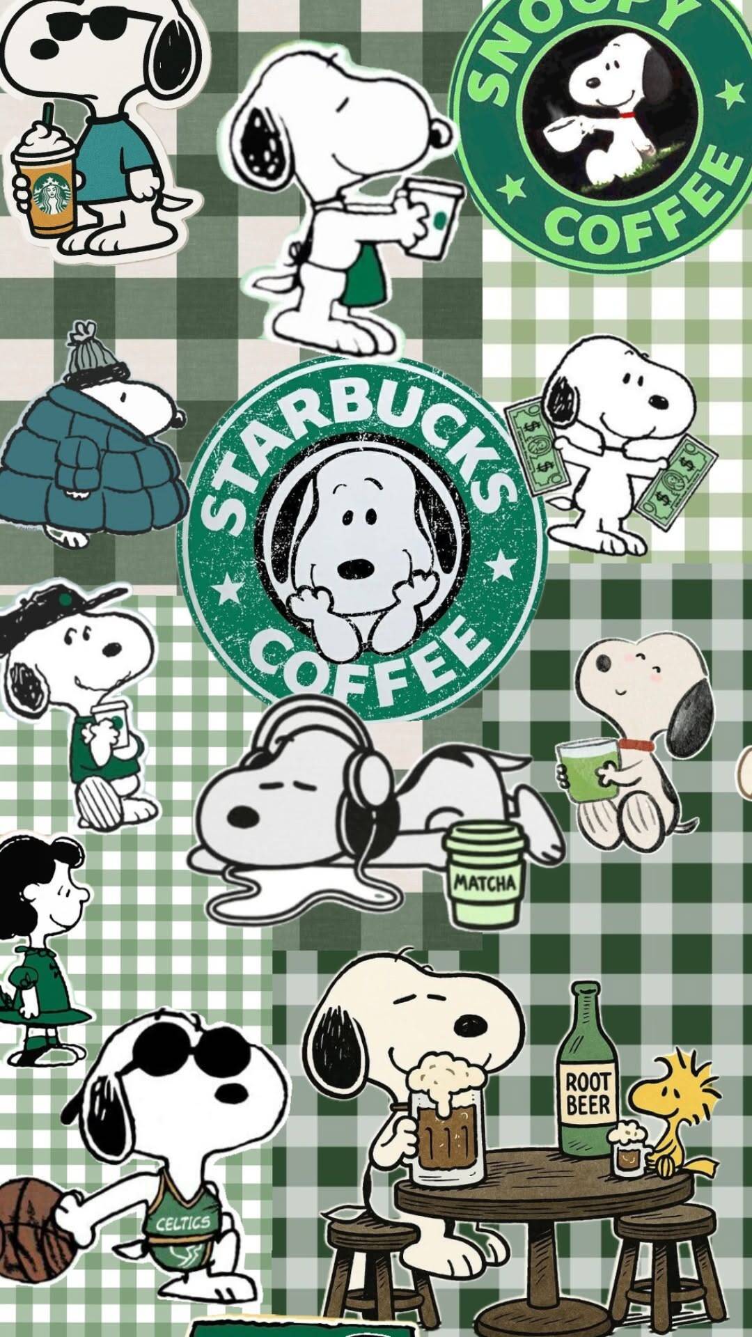 Snoopy pfp Profile Picture Coffee Lover with Starbucks