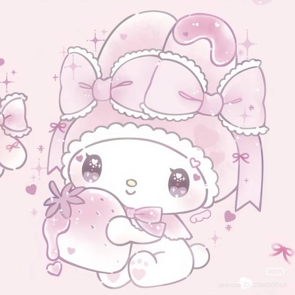 My Melody pfp Profile Picture Cute Kawaii Style with Strawberry