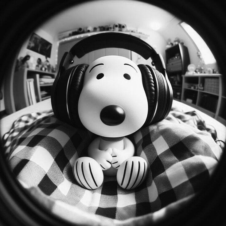 Snoopy pfp Profile Picture Listening to Music with Headphones