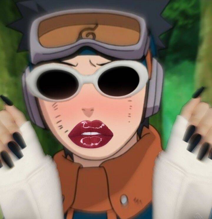 Obito pfp Profile Picture Stylish Sunglasses and Lipstick