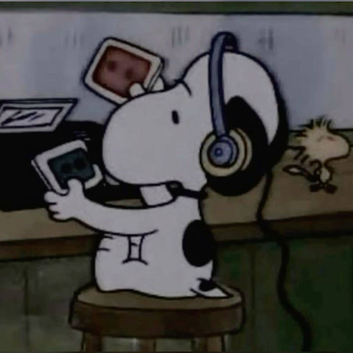 Snoopy pfp Profile Picture Listening to Music with Headphones