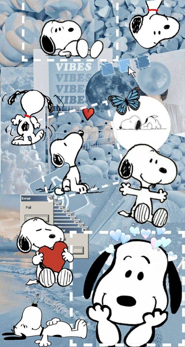 Snoopy pfp Profile Picture Cute Blue Aesthetic Collage