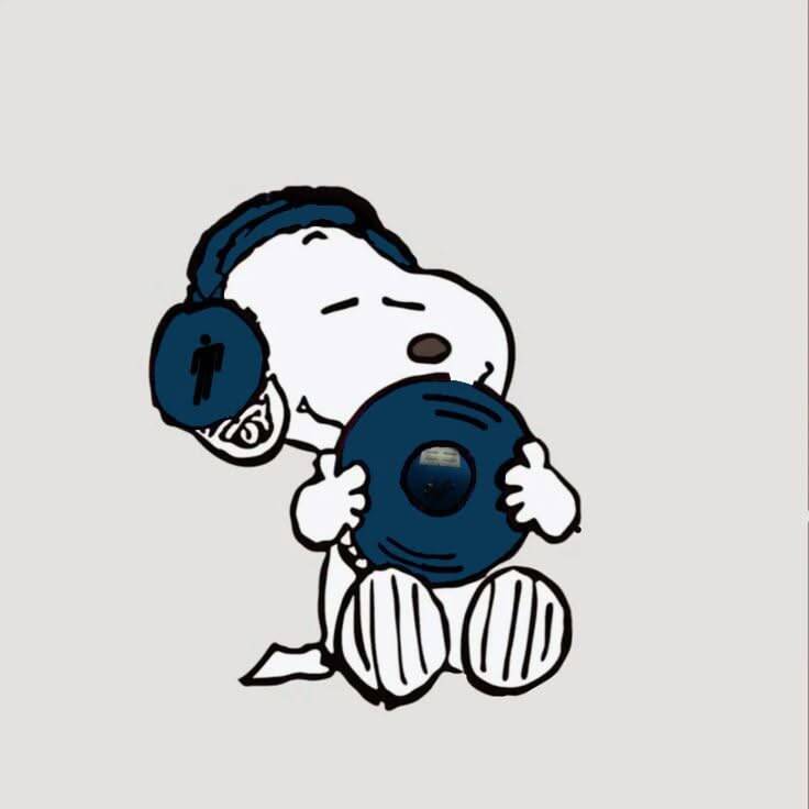 Snoopy pfp Profile Picture Listening to Music with Vinyl Record