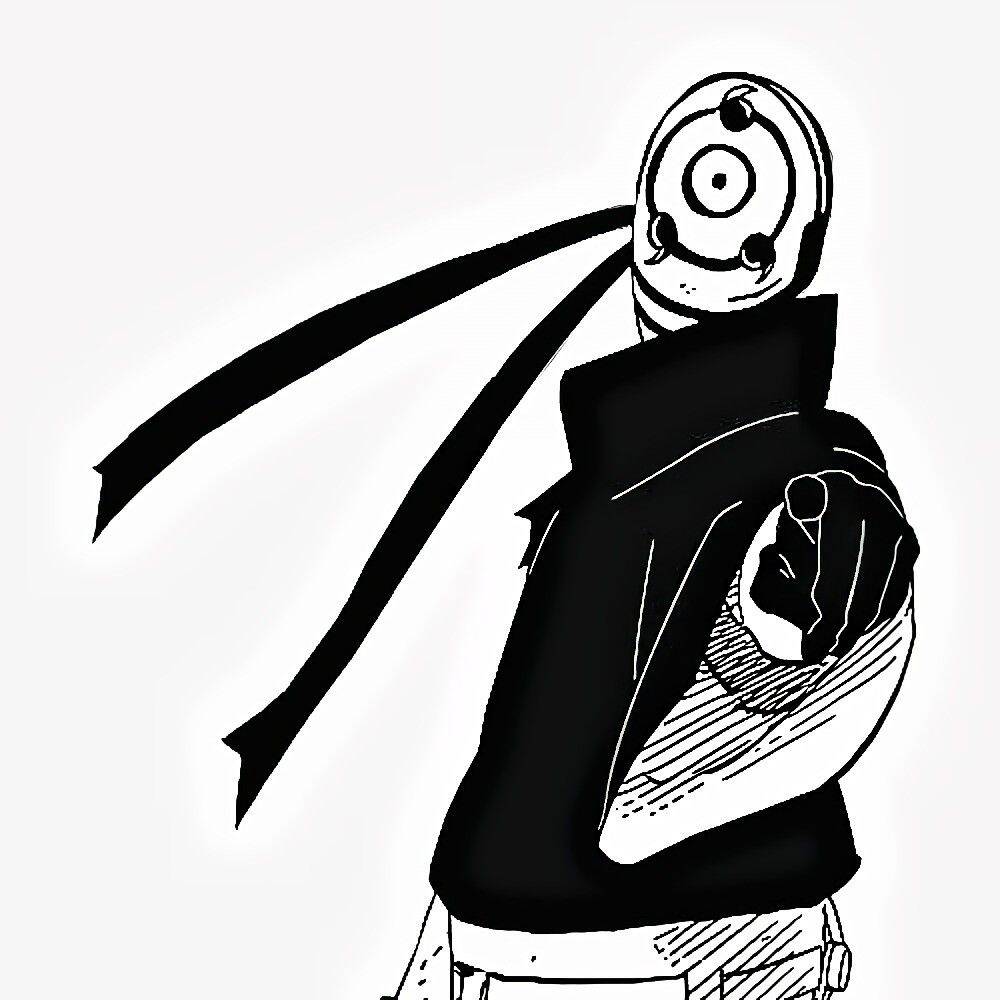 Obito pfp Profile Picture Uchiha Mask Black and White