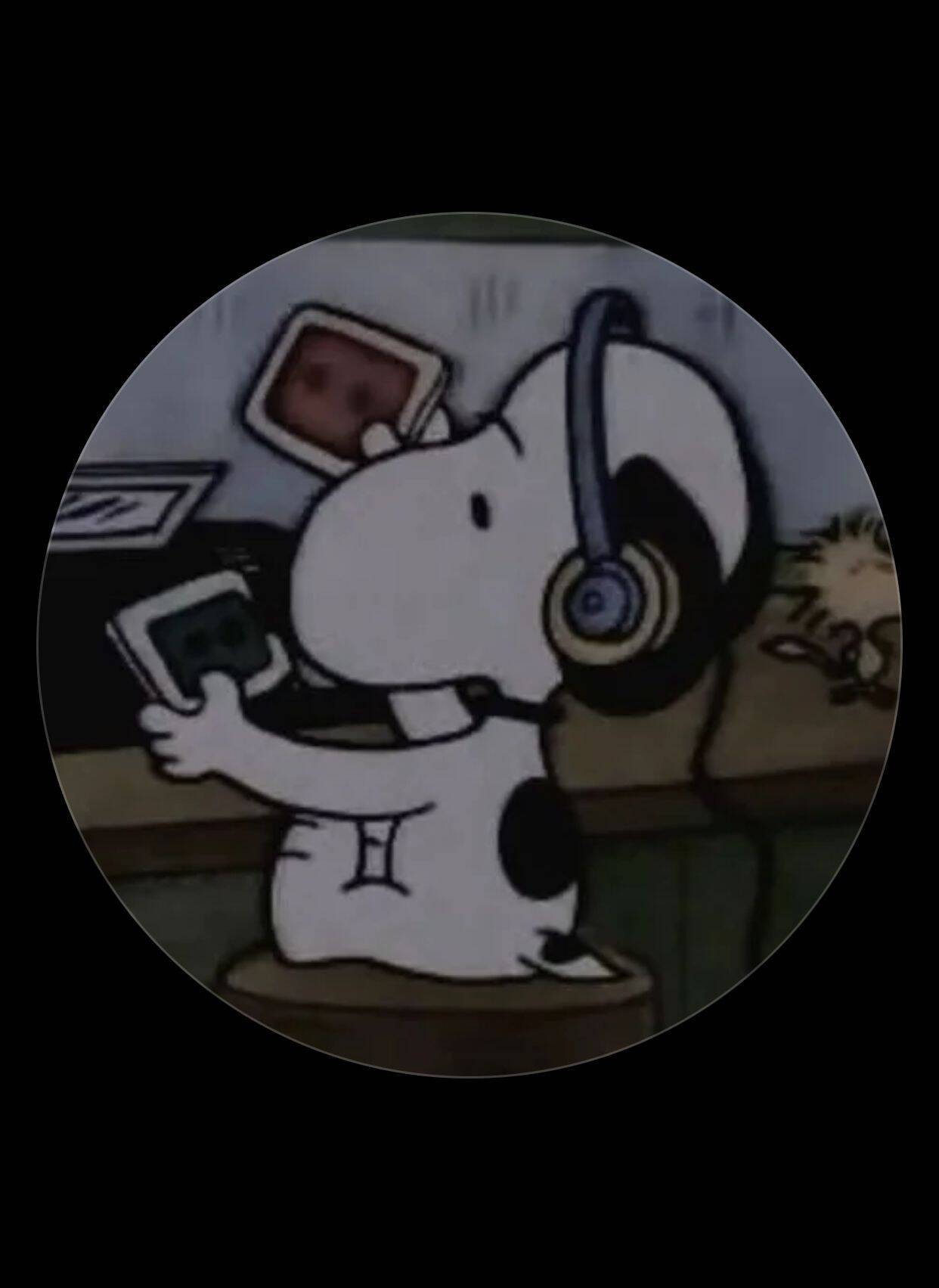 Snoopy pfp Profile Picture Listening to Music with Headphones