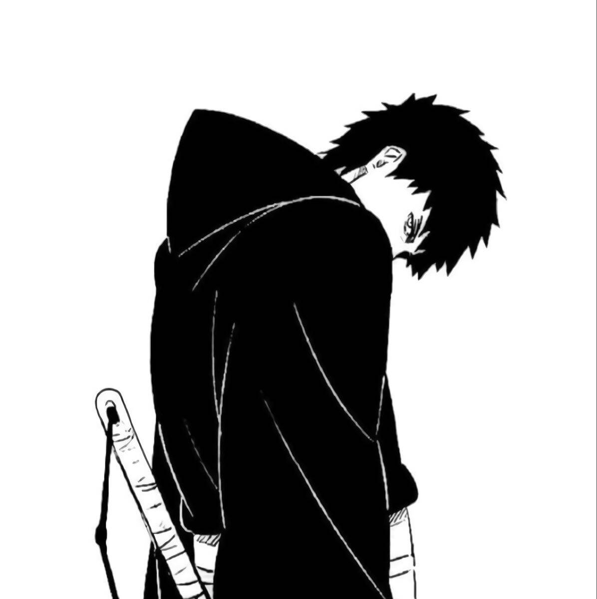 Obito pfp Profile Picture Black and White Silhouette