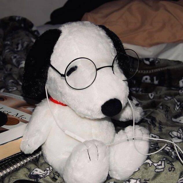 Snoopy pfp Profile Picture Adorable Plush Toy with Glasses