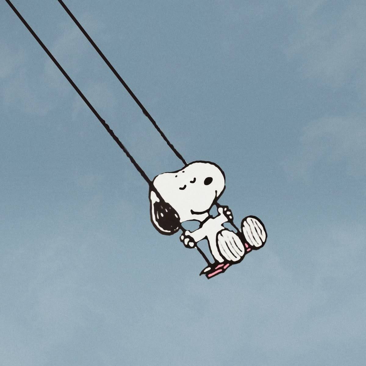 Snoopy pfp Profile Picture Swinging in the Sky