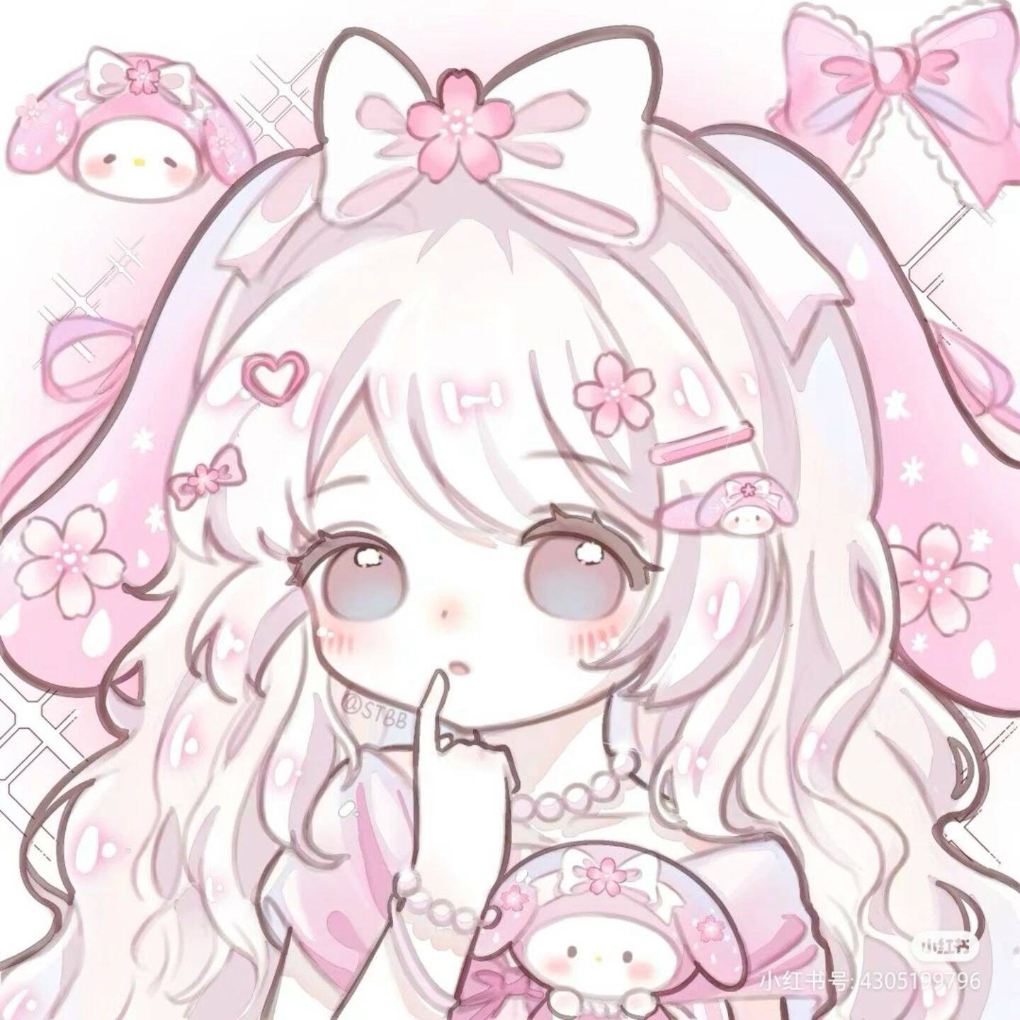 My Melody pfp Profile Picture Cute Kawaii Girl with Pink Bow