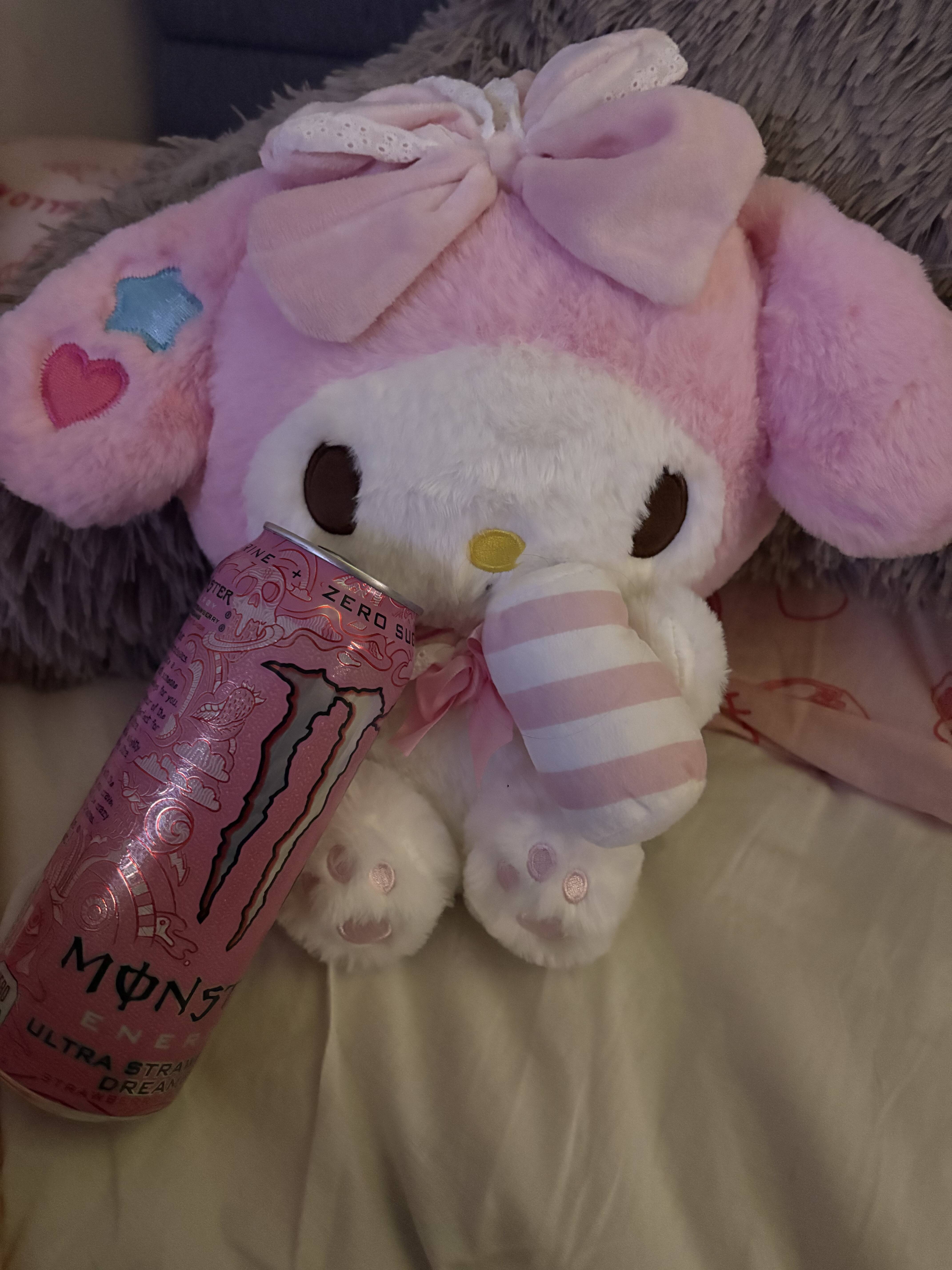 My Melody pfp Profile Picture Cute Plush Toy with Drink