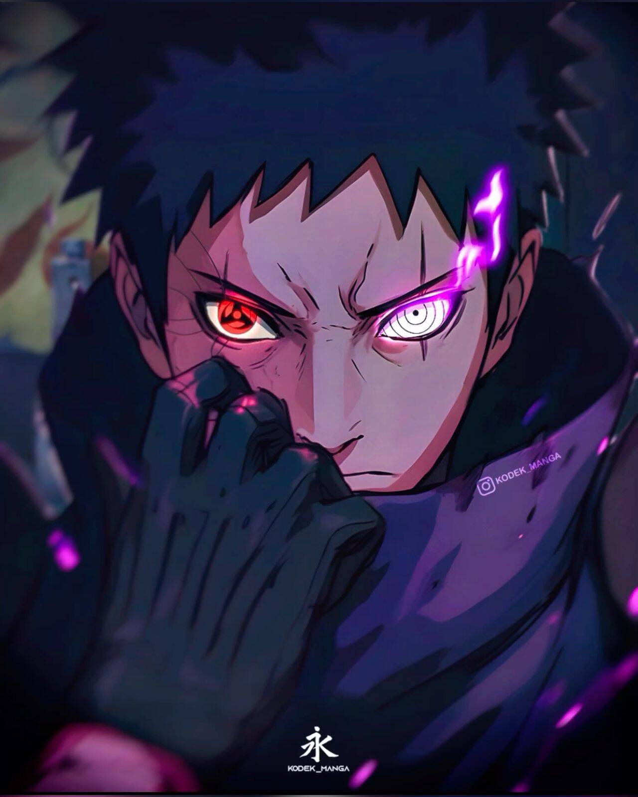 Obito pfp Profile Picture Sharingan Eye Purple and Red