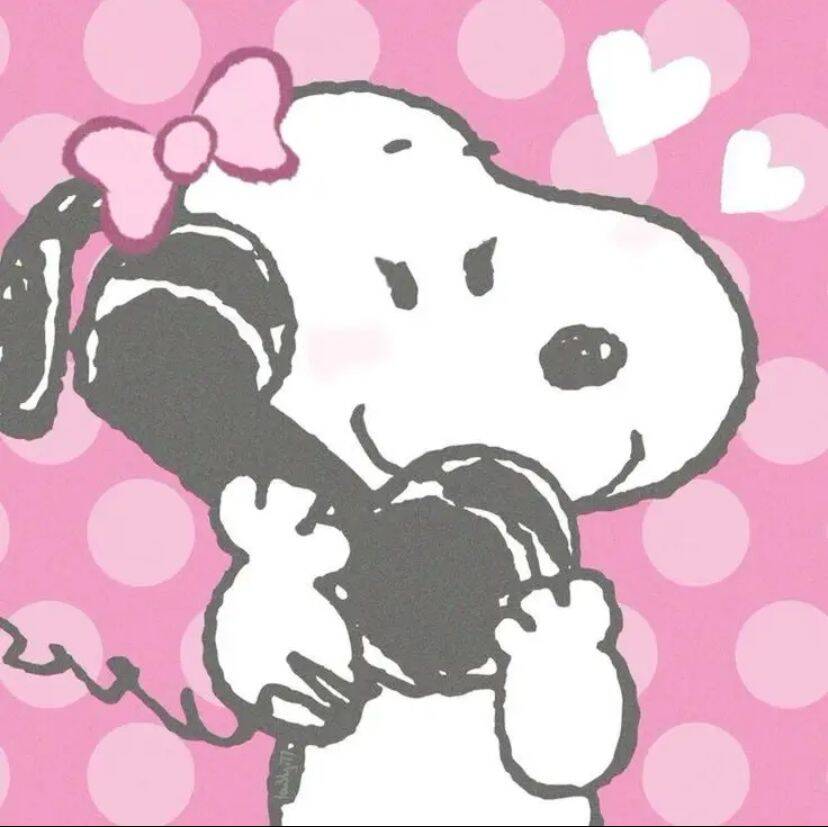 Snoopy pfp Profile Picture Cute Pink Phone Call