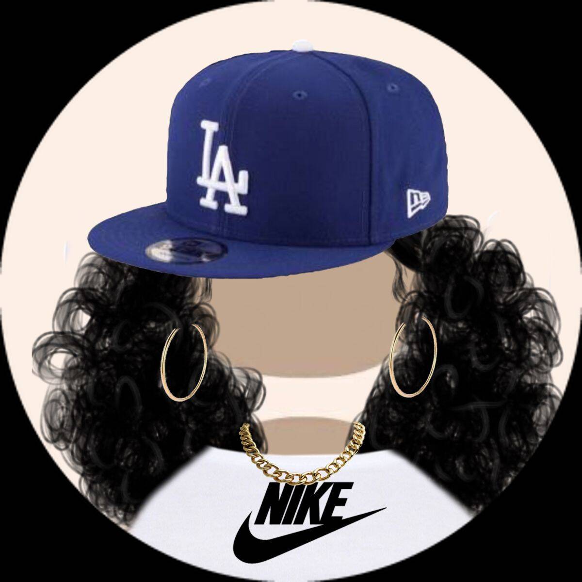 Baseball pfp Profile Picture LA Cap and Stylish Hair