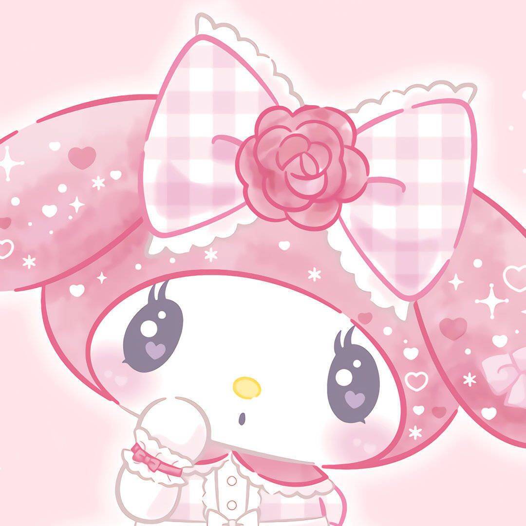 My Melody pfp Profile Picture Cute Pink Bow and Rose