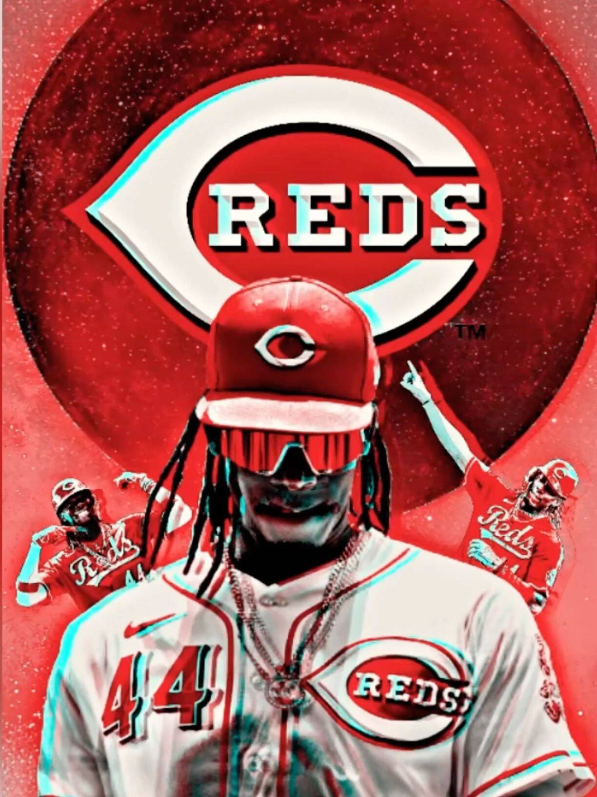 Baseball pfp Profile Picture Cincinnati Reds Player with Sunglasses