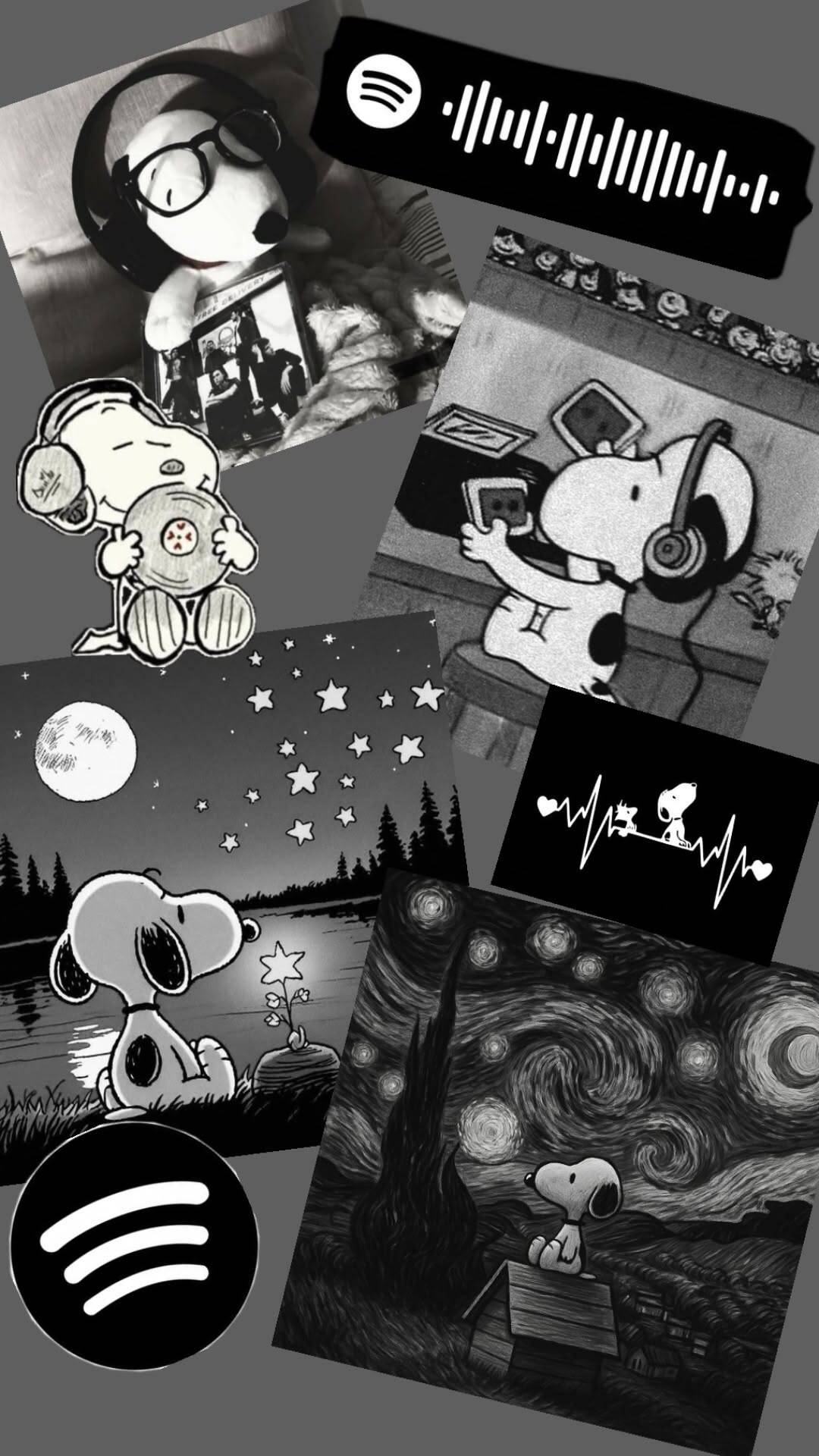 Snoopy pfp Profile Picture Listening to Music with Headphones