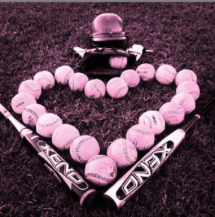 Baseball pfp Profile Picture Heart Shaped Arrangement of Baseballs and Bats