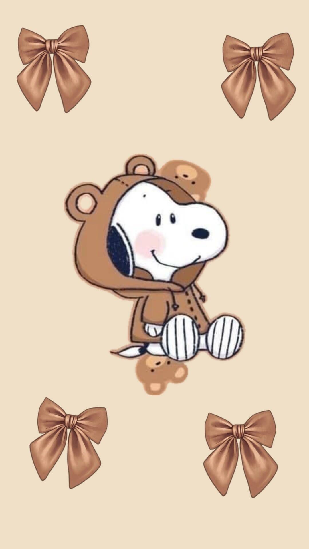 Snoopy pfp Profile Picture Adorable Bear Hoodie with Bows