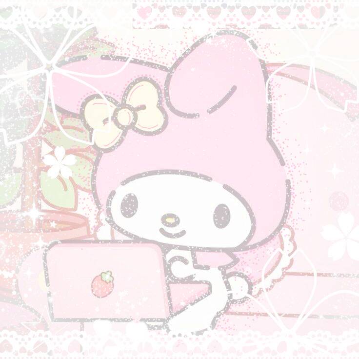 My Melody pfp Profile Picture Cute Pink Laptop Aesthetic