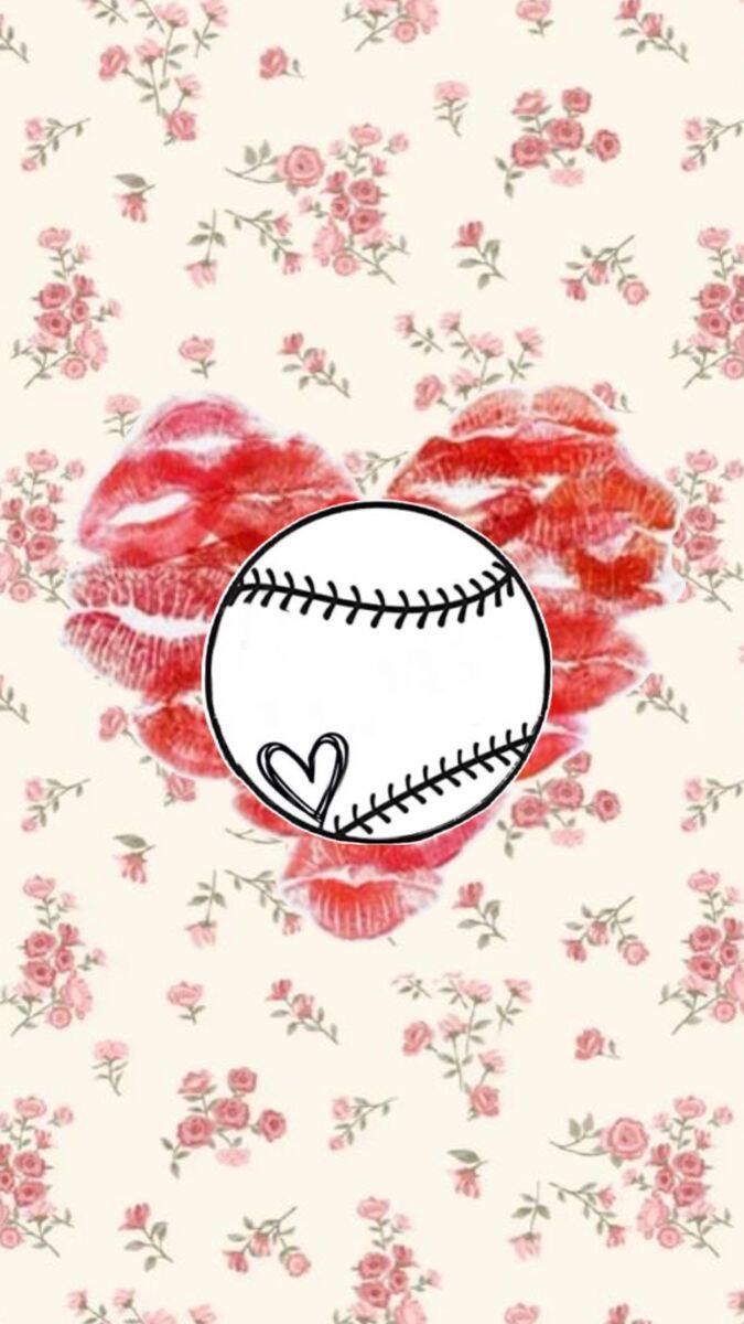 Baseball pfp Profile Picture Heart Floral Design with Baseball