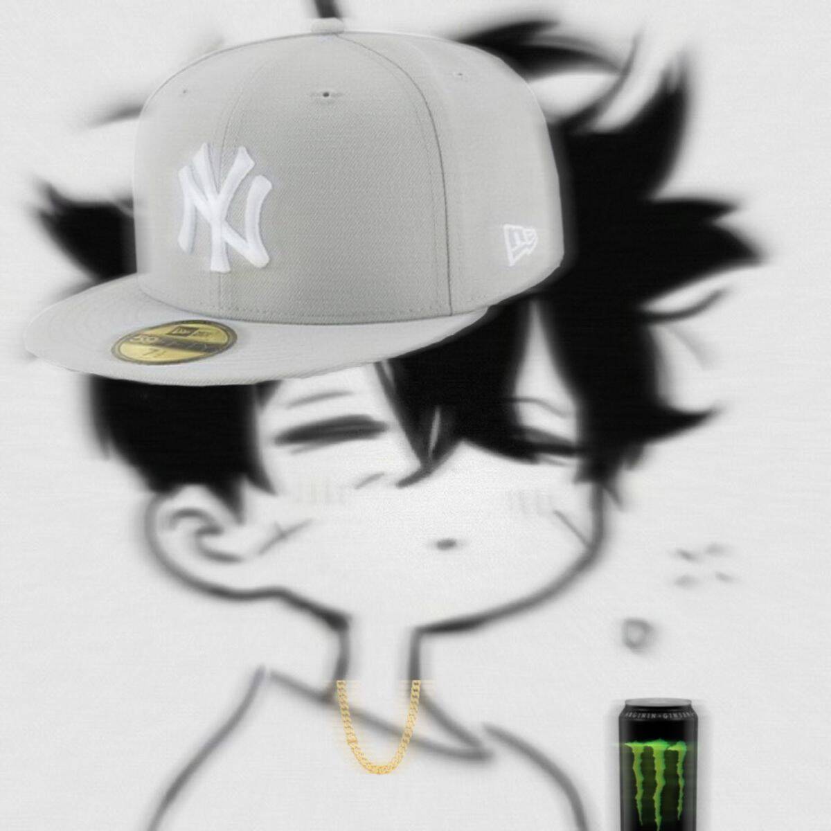 Baseball pfp Profile Picture Cool New York Cap and Energy Drink