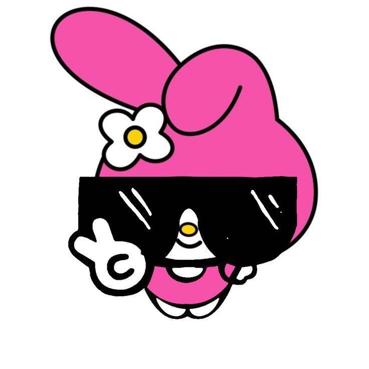My Melody pfp Profile Picture Cool Sunglasses Peace Sign