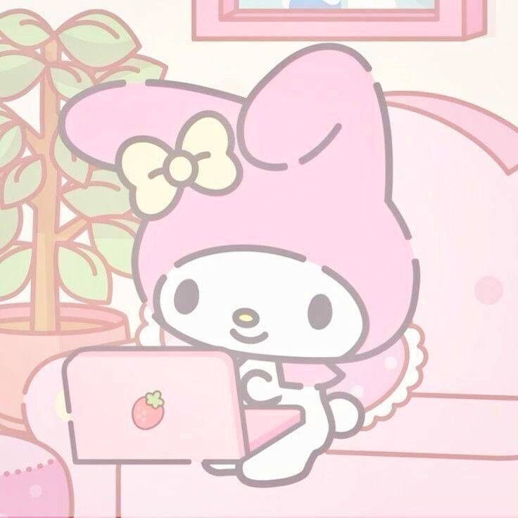 My Melody pfp Profile Picture Cute Pink Laptop Kawaii Style