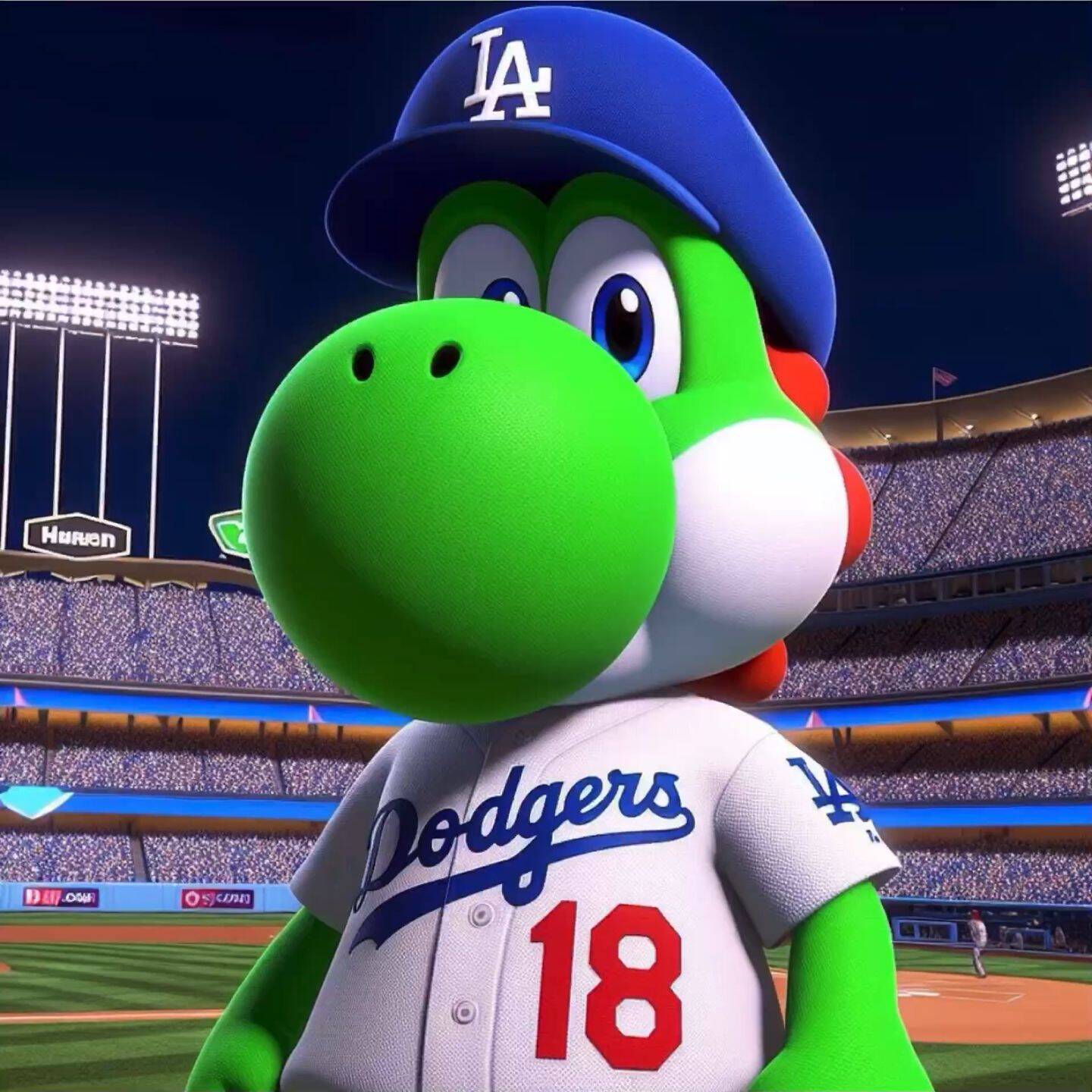 Baseball pfp Profile Picture Cartoon Character with Dodgers Cap