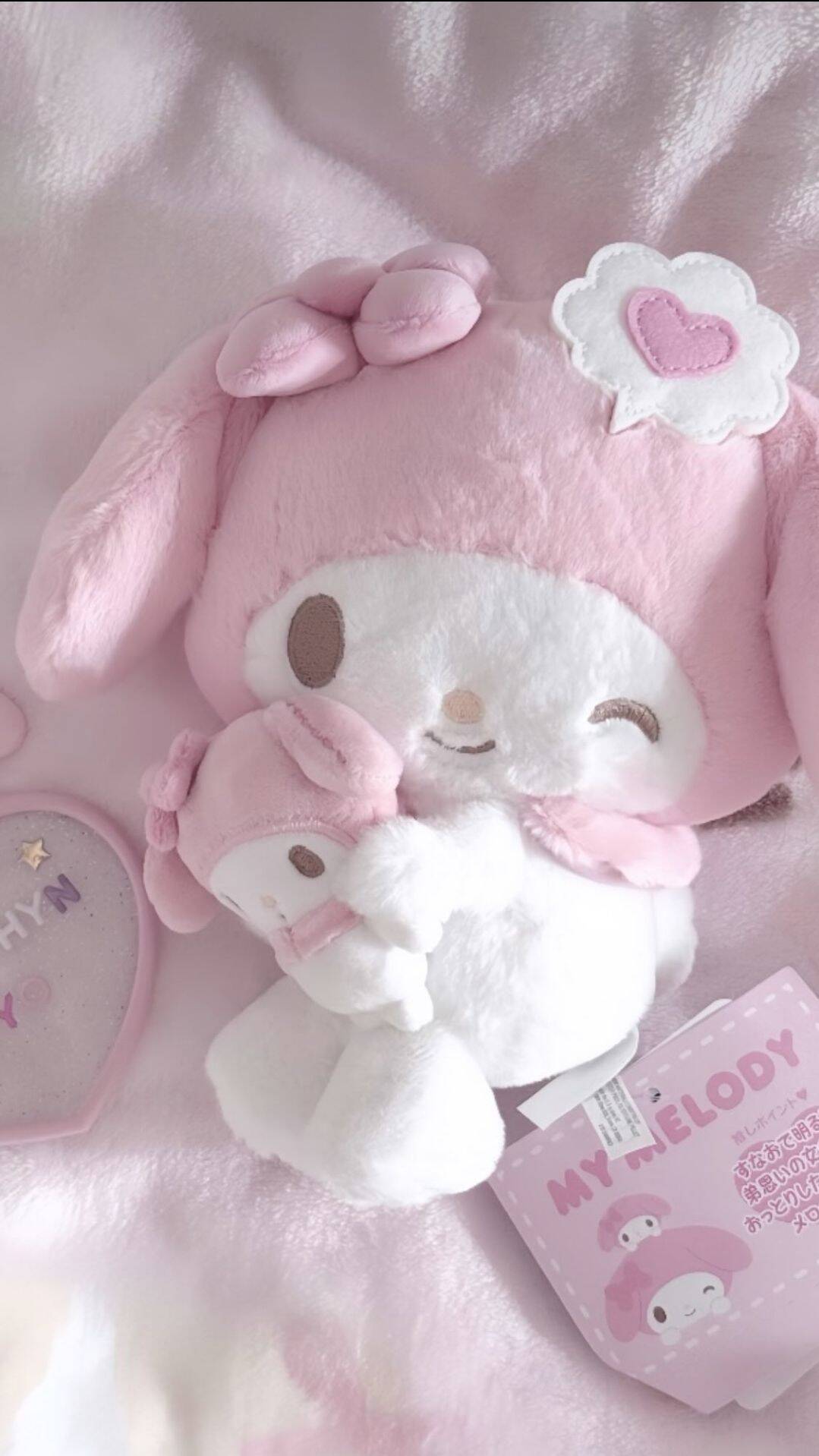 My Melody pfp Profile Picture Cute Plush Toy with Pink Bow