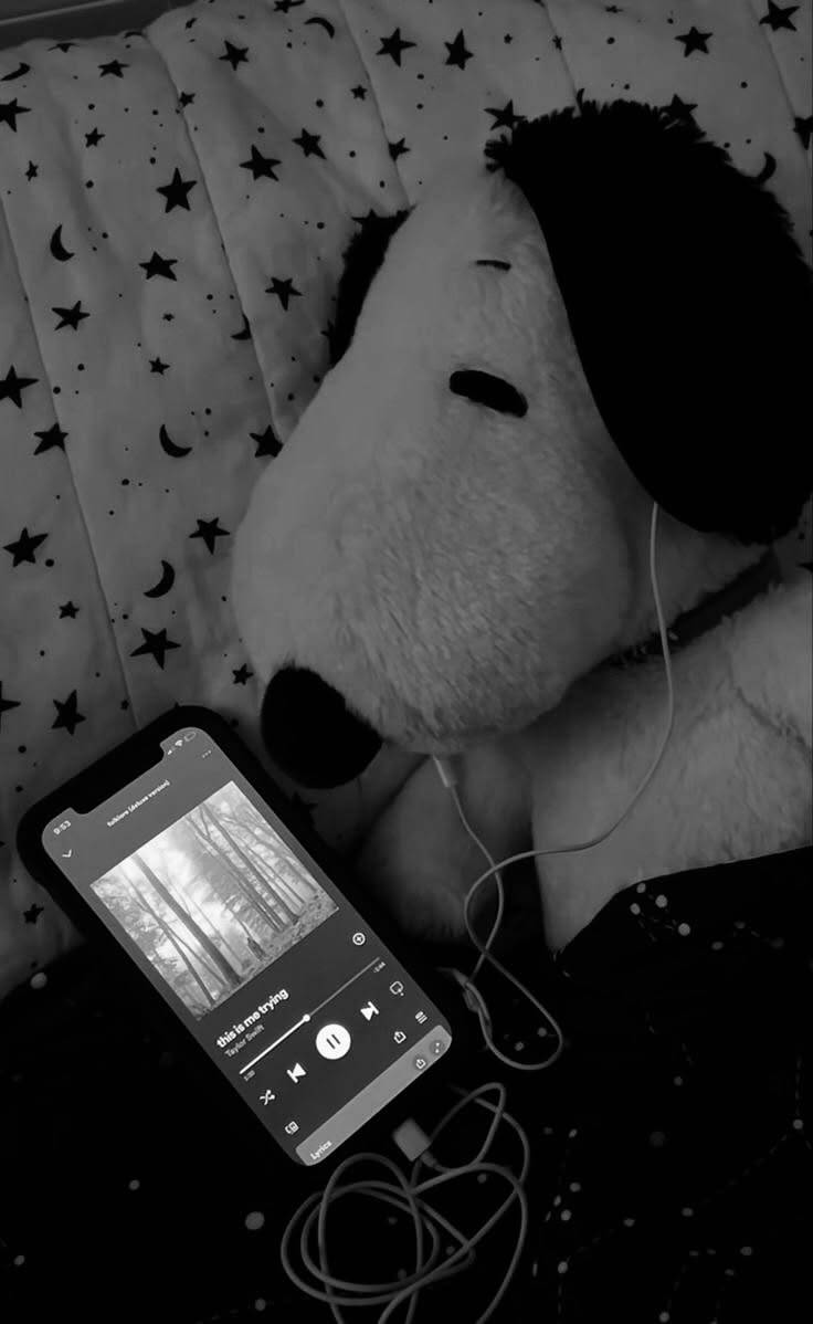 Snoopy pfp Profile Picture Relaxing with Music