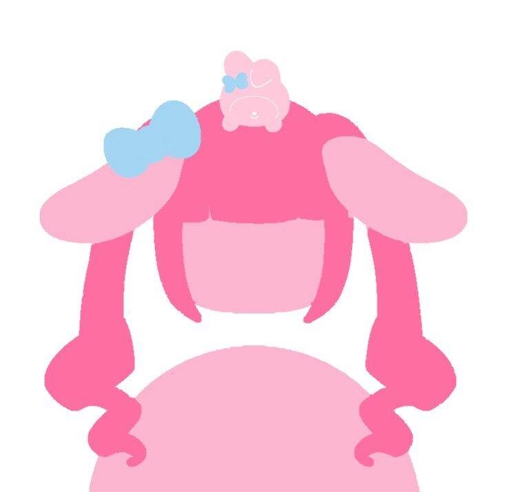 My Melody pfp Profile Picture Cute Pink Hair with Bow