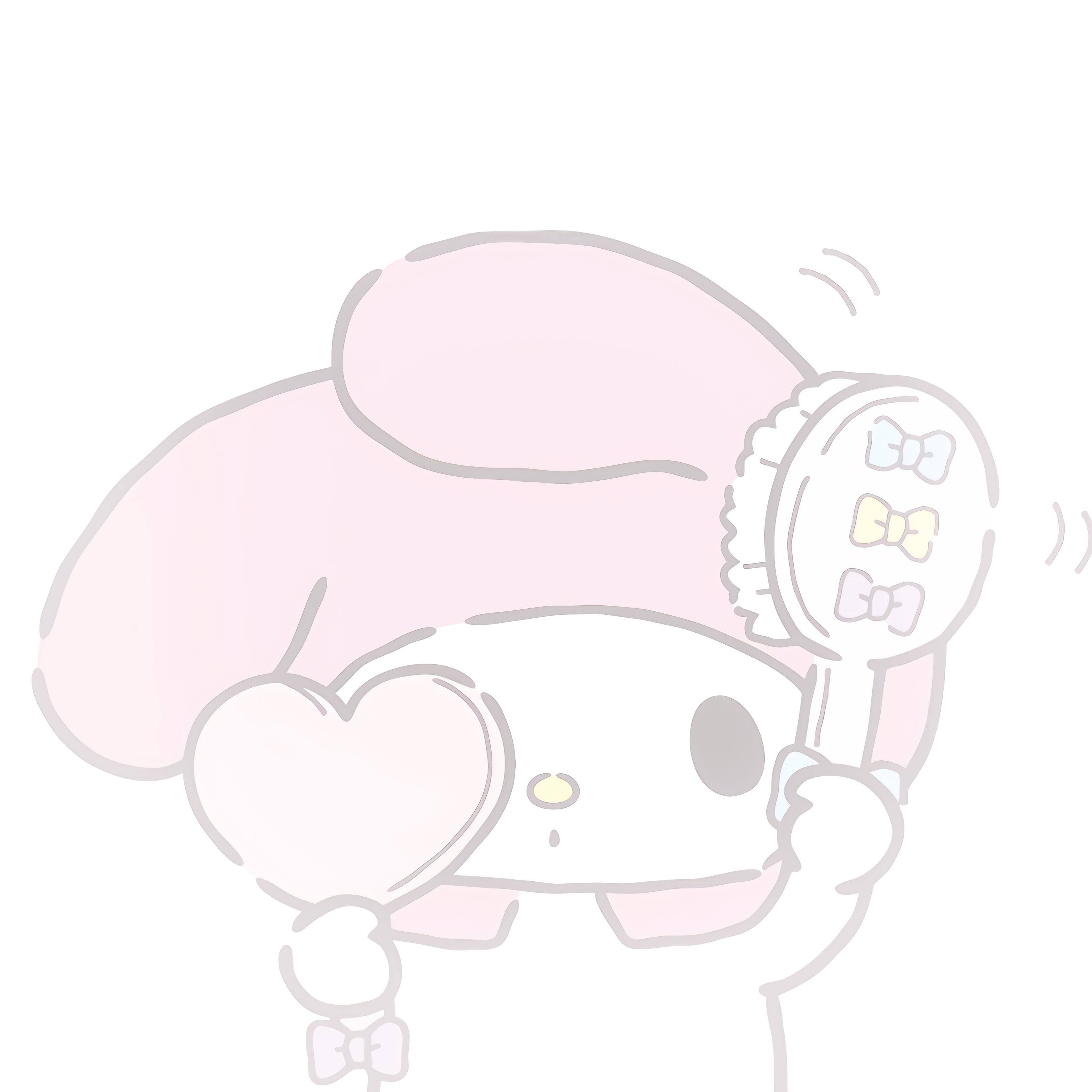My Melody pfp Profile Picture Cute Pink Heart with Brush