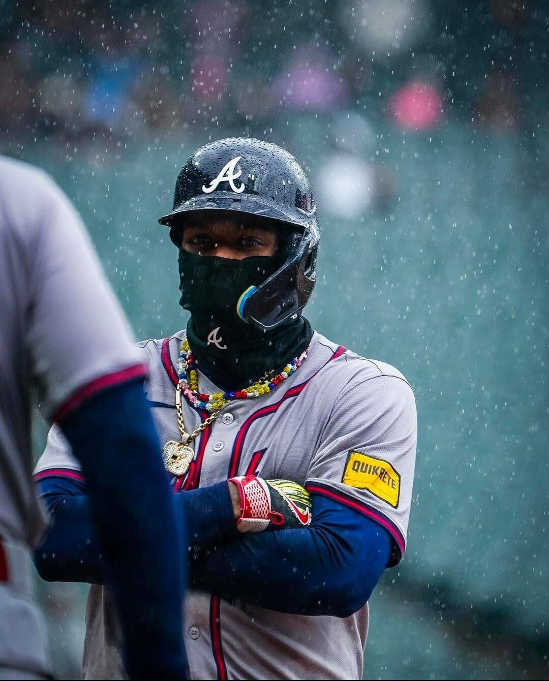 Baseball pfp Profile Picture Player in Rain Gear