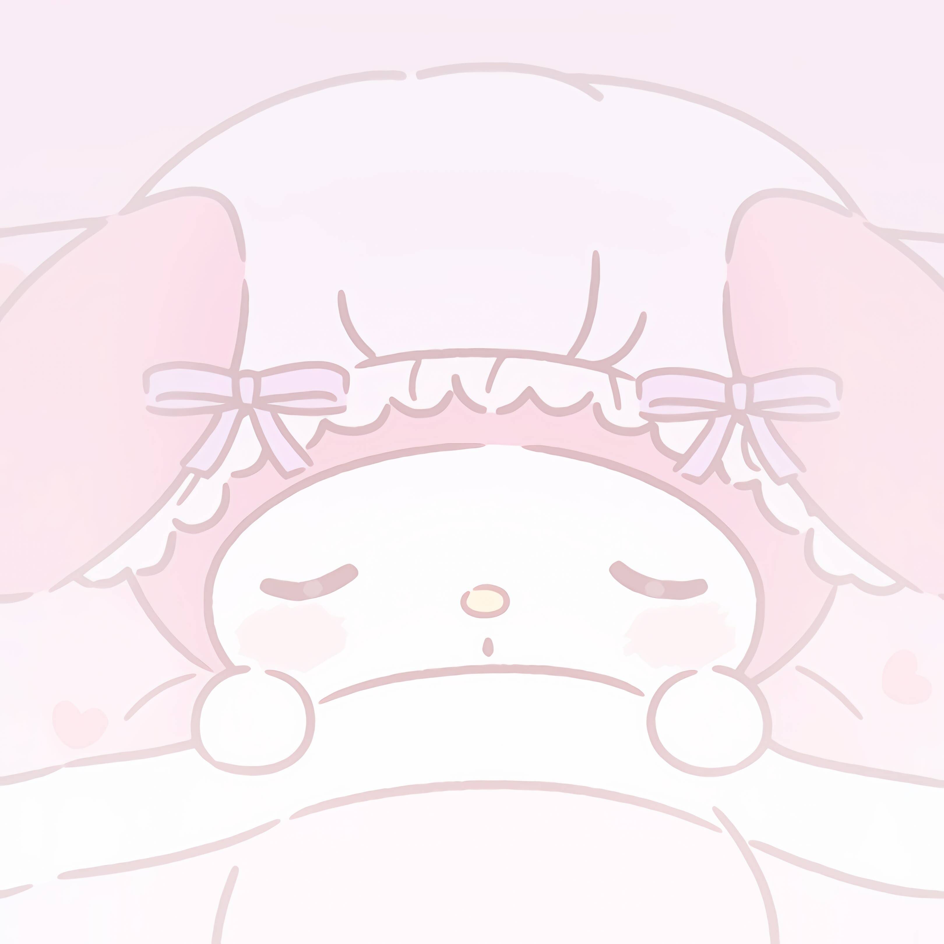 My Melody pfp Profile Picture Cute Sleeping Expression Soft Pink Aesthetic