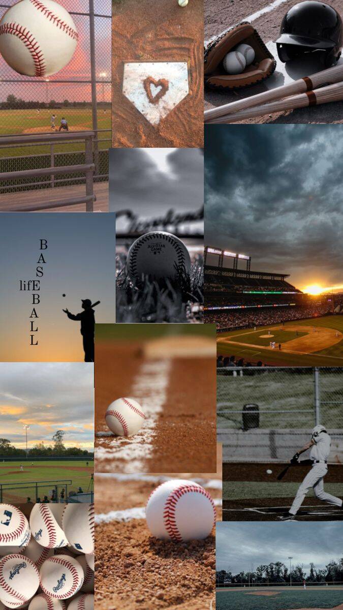 Baseball pfp Profile Picture Collage of Game Moments and Equipment