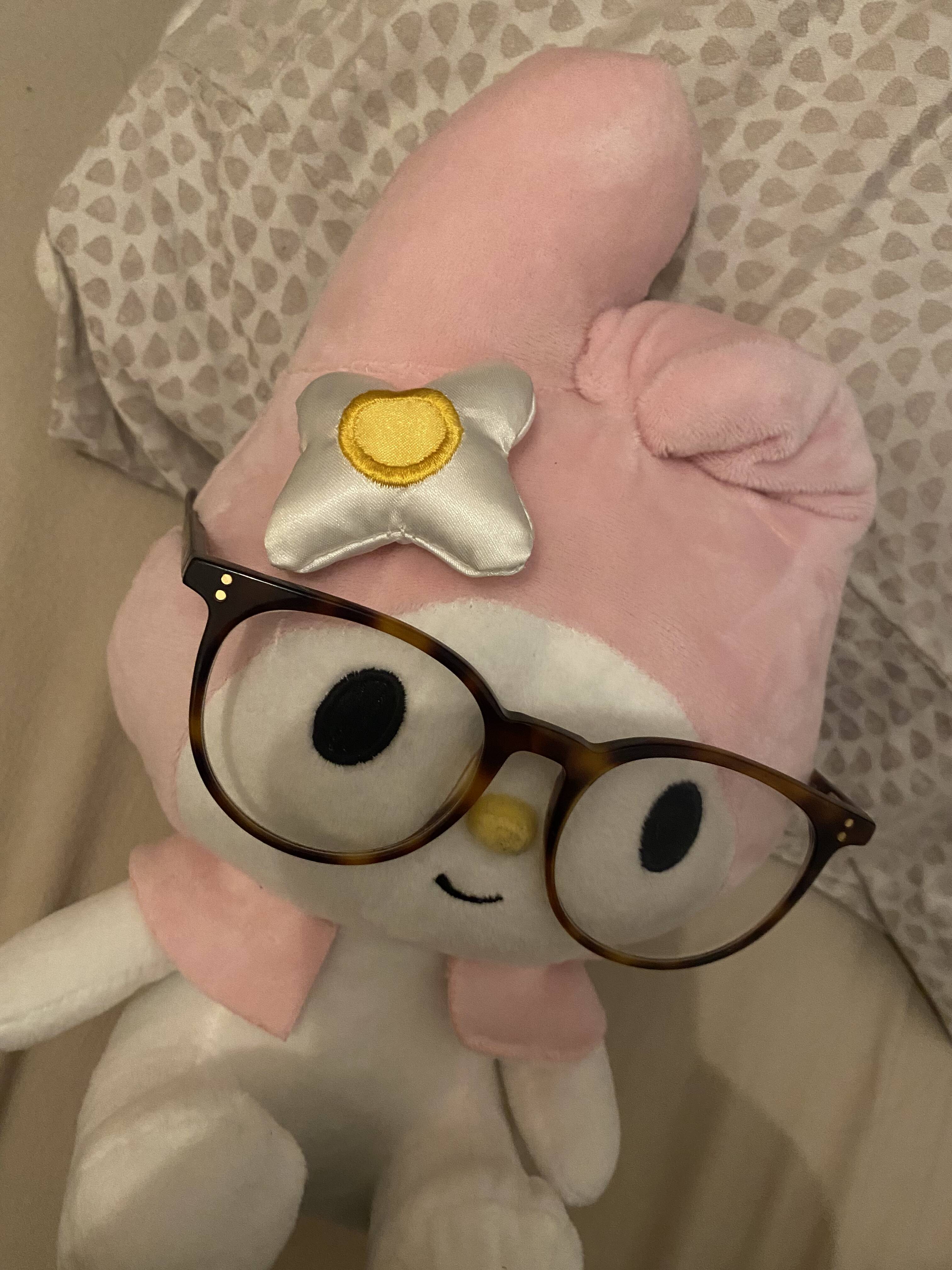 My Melody pfp Profile Picture Cute Plush Toy with Glasses
