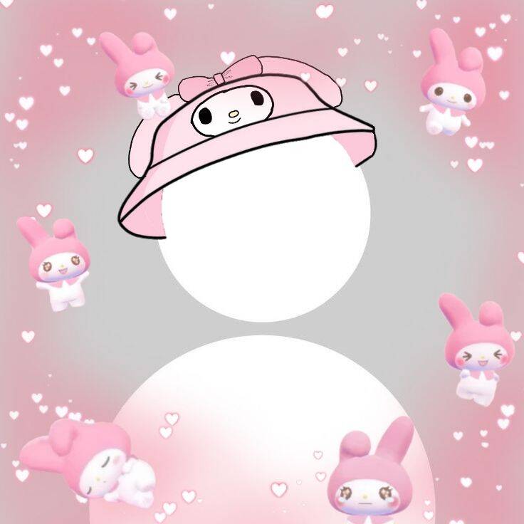 My Melody pfp Profile Picture Cute Pink Hat with Bunny Friends