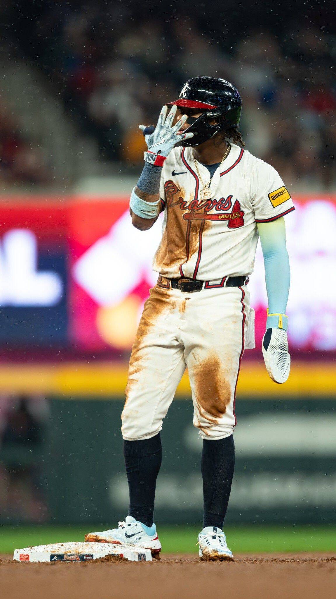 Baseball pfp Profile Picture Player on Base with Dirty Uniform
