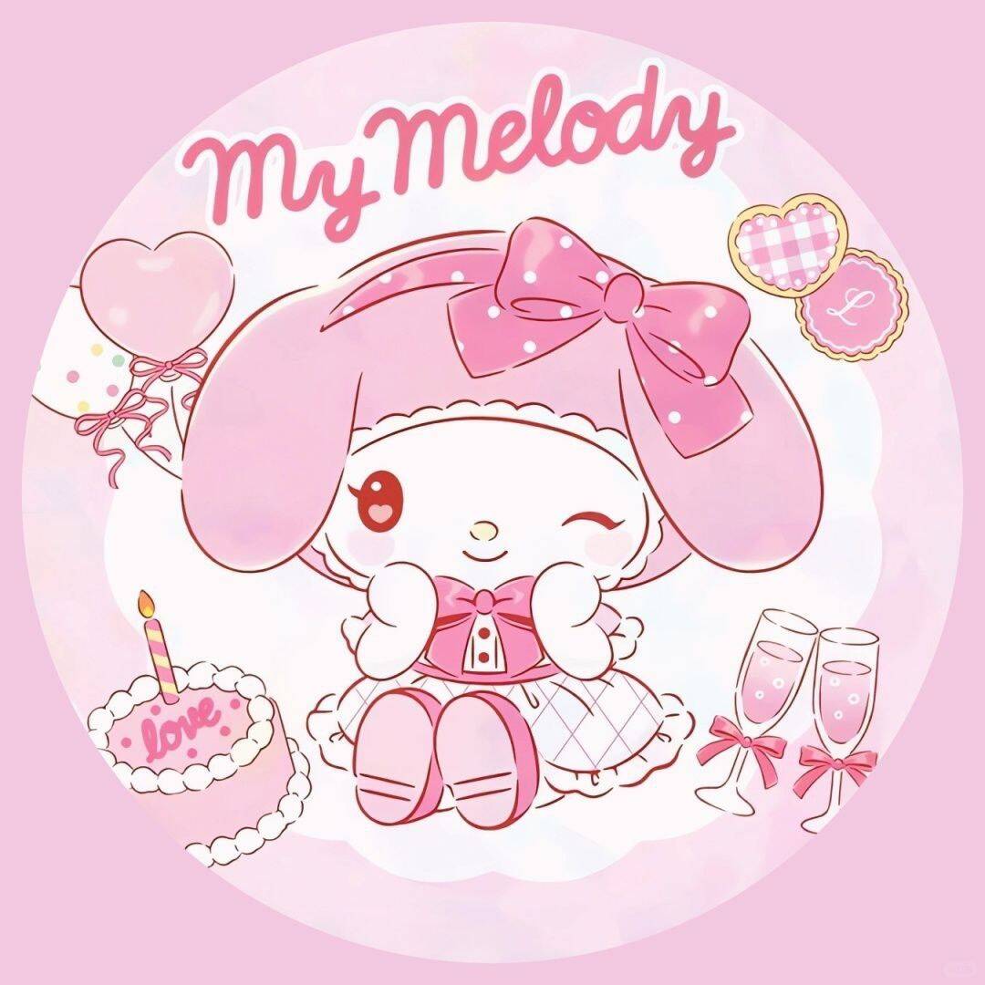 My Melody pfp Profile Picture Cute Pink Bunny with Bow and Cake